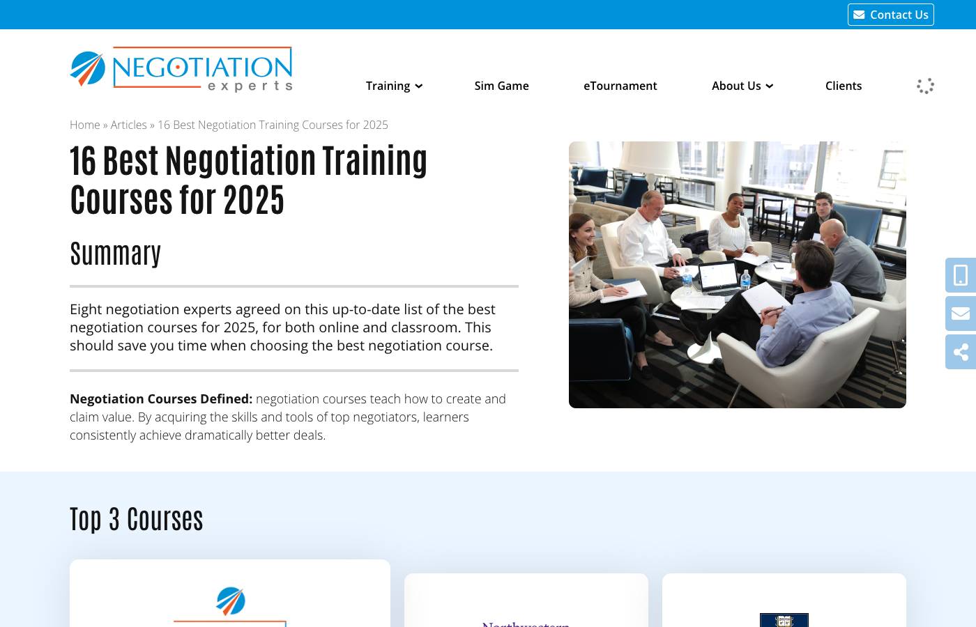 Negotiations screenshot